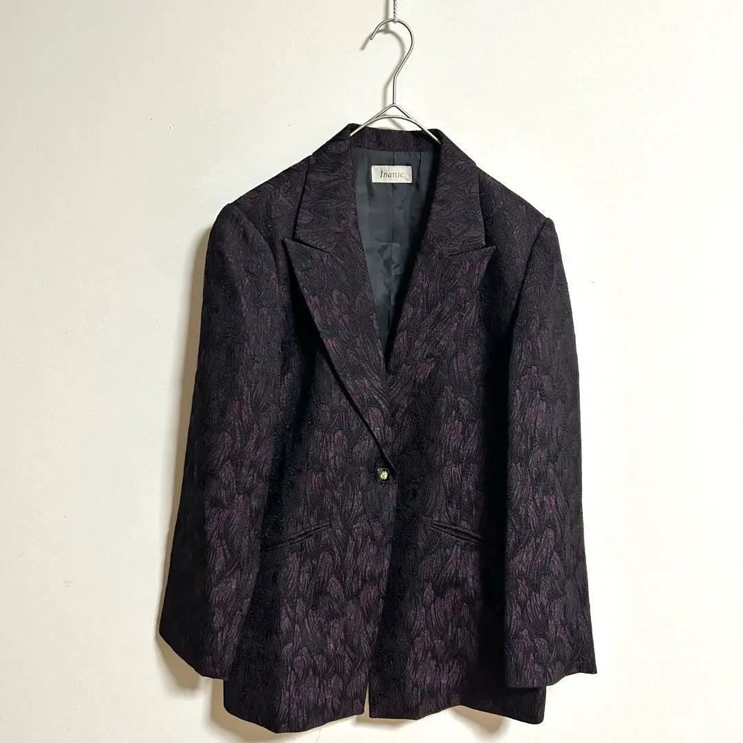 Rare [Inattic] Retro Tailored Jacket Gold Button Rose Rayon Blend