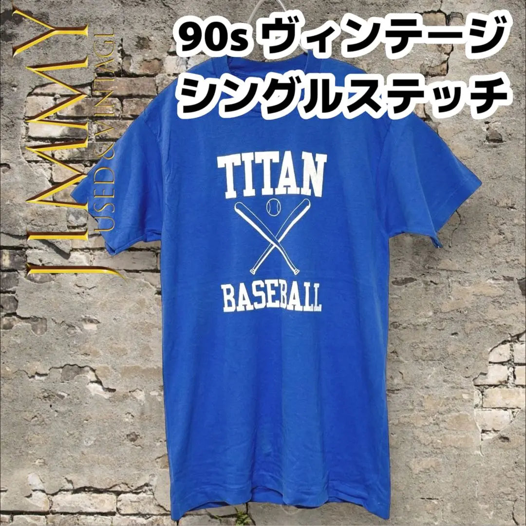 TITAN BASEBALL 90s Camiseta de punto único Béisbol Hombre L | TITAN BASEBALL 90s シングルステッチ Tシャツ 野球 メンズL