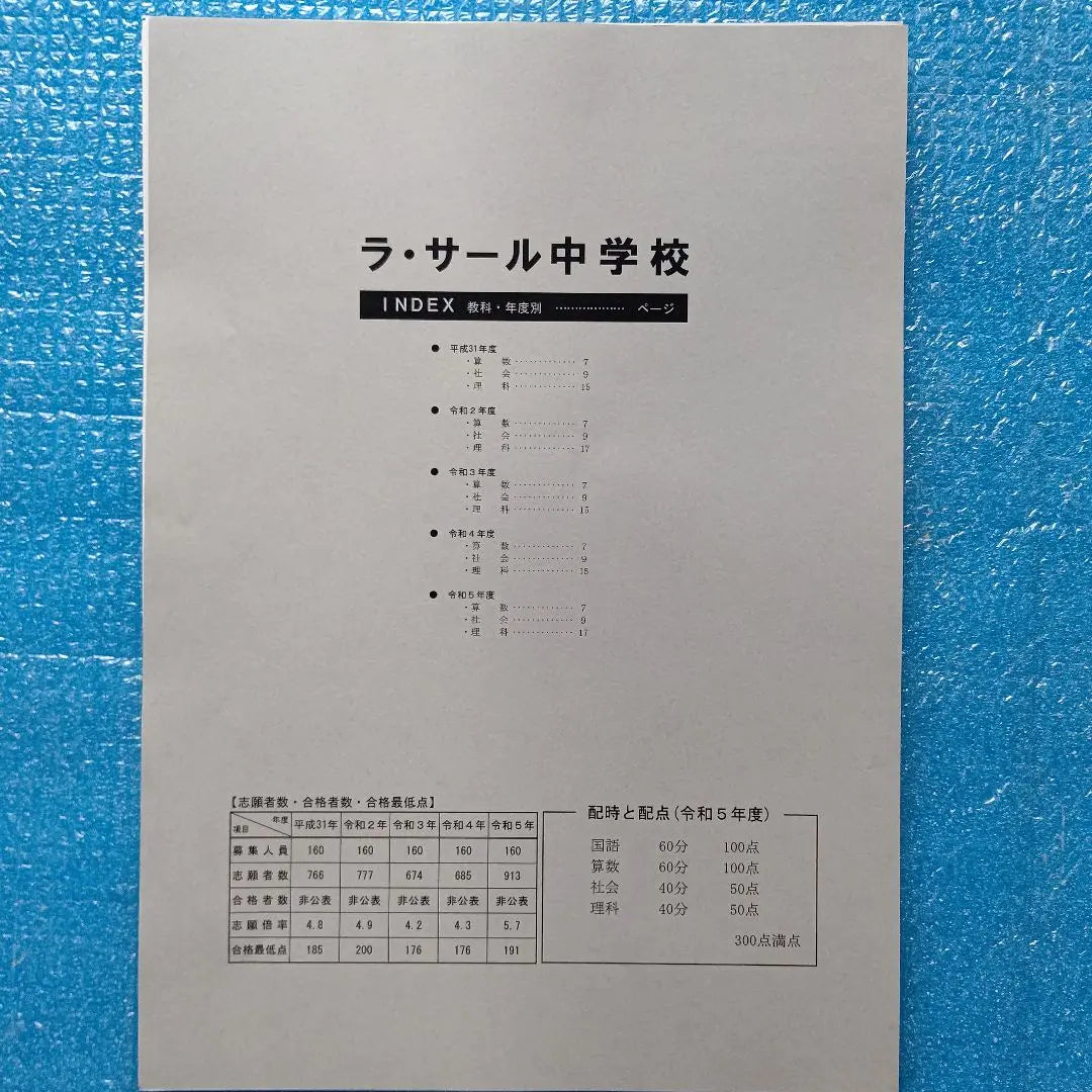 Preguntas del examen de ingreso a la escuela secundaria LaSalle | ラサール中学入試問題