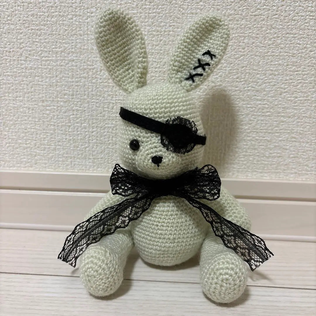 Handmade knitted rabbit