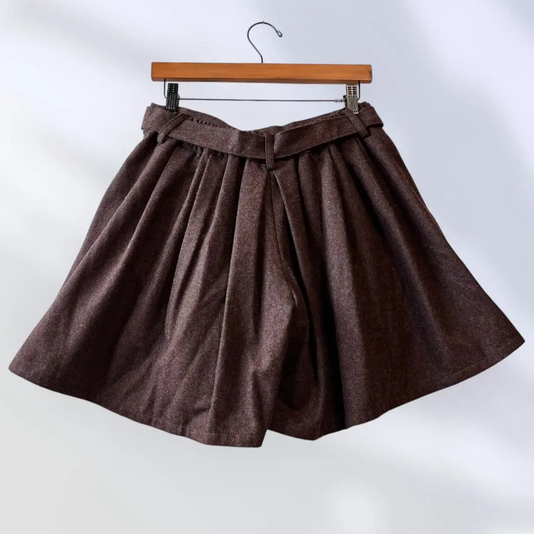 273 Chocolat Fine Robe Belted Shorts Brown Large Size