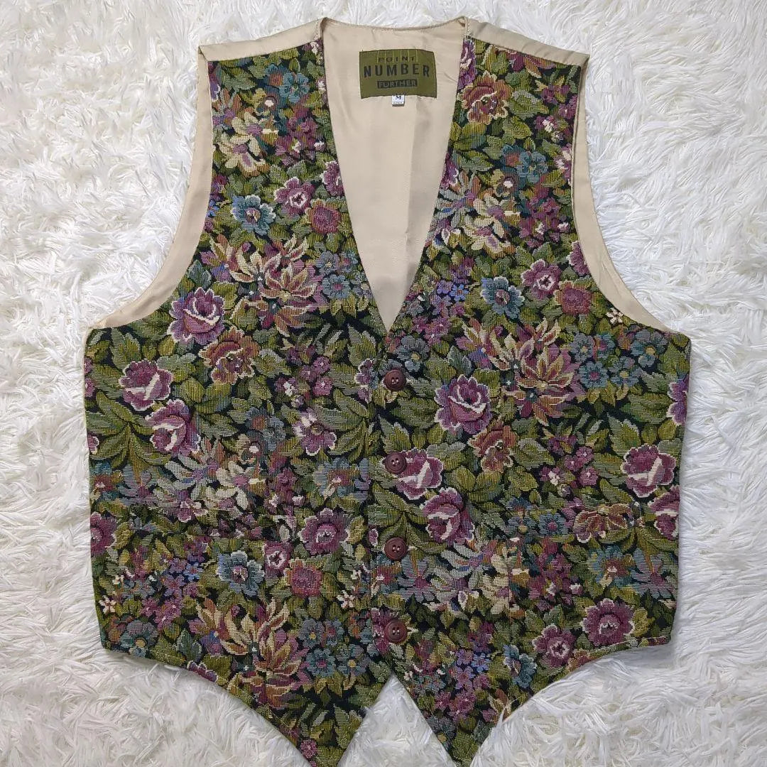 [One-of-a-kind ✨Rare ✨Size M] Suit Vest Gilet Floral Print Vintage