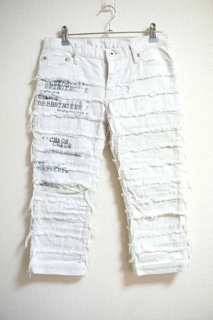 Rare Hysteric Glamour Y2K 90s Tsugihagi Denim Pants White