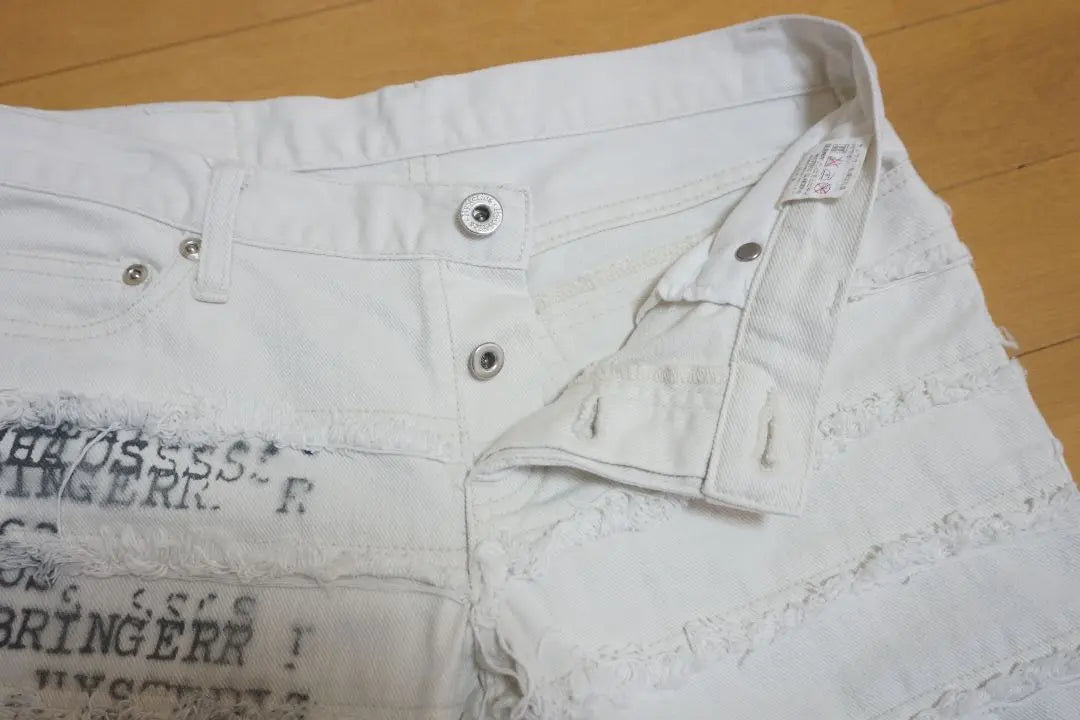 Rare Hysteric Glamour Y2K 90s Tsugihagi Denim Pants White