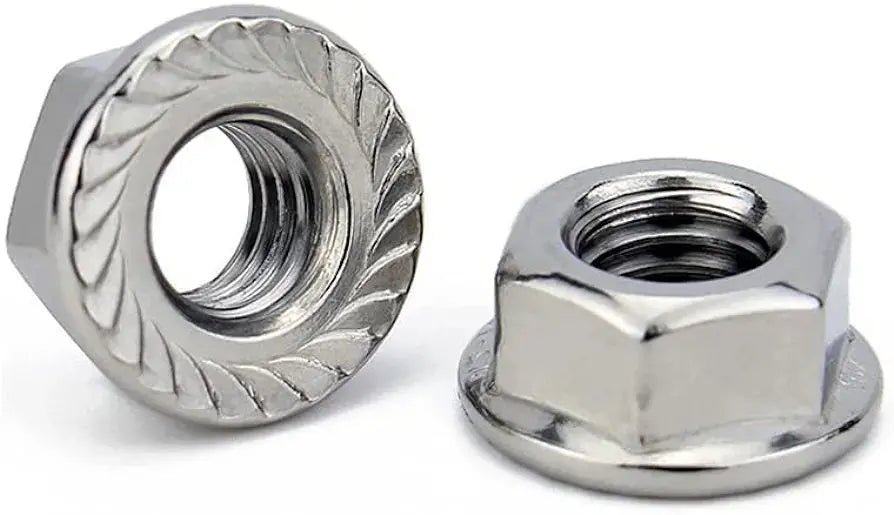 Hexagonal flange nuts set of 20 M5 304 stainless steel rust resistant