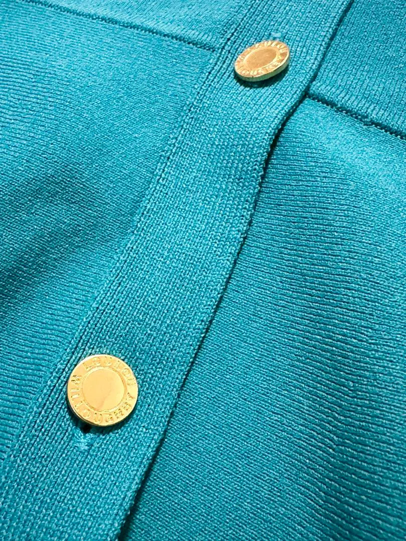 LOULOU WILLOUGHBY Peplum Cardigan Gold Button