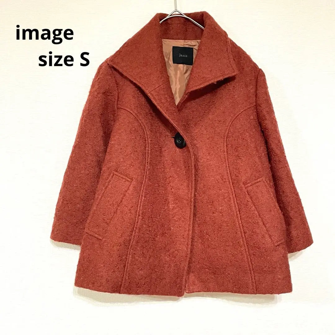 Image jacket outer red wool mixed size s