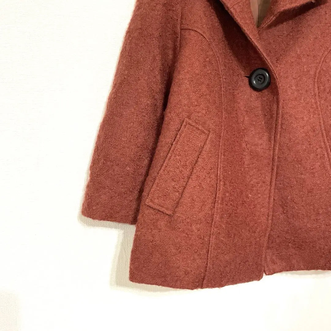 Image jacket outer red wool mixed size s