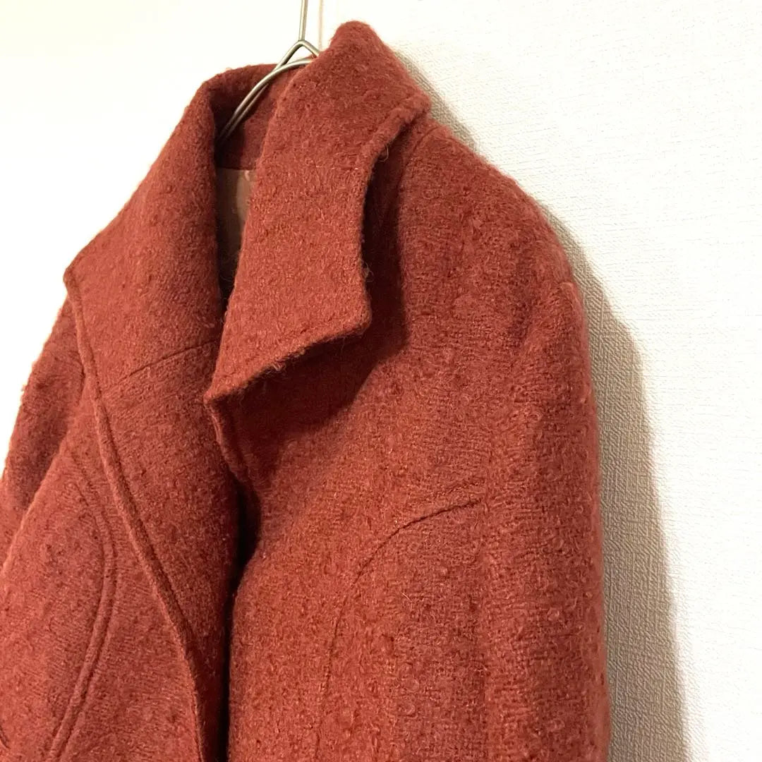 Image jacket outer red wool mixed size s