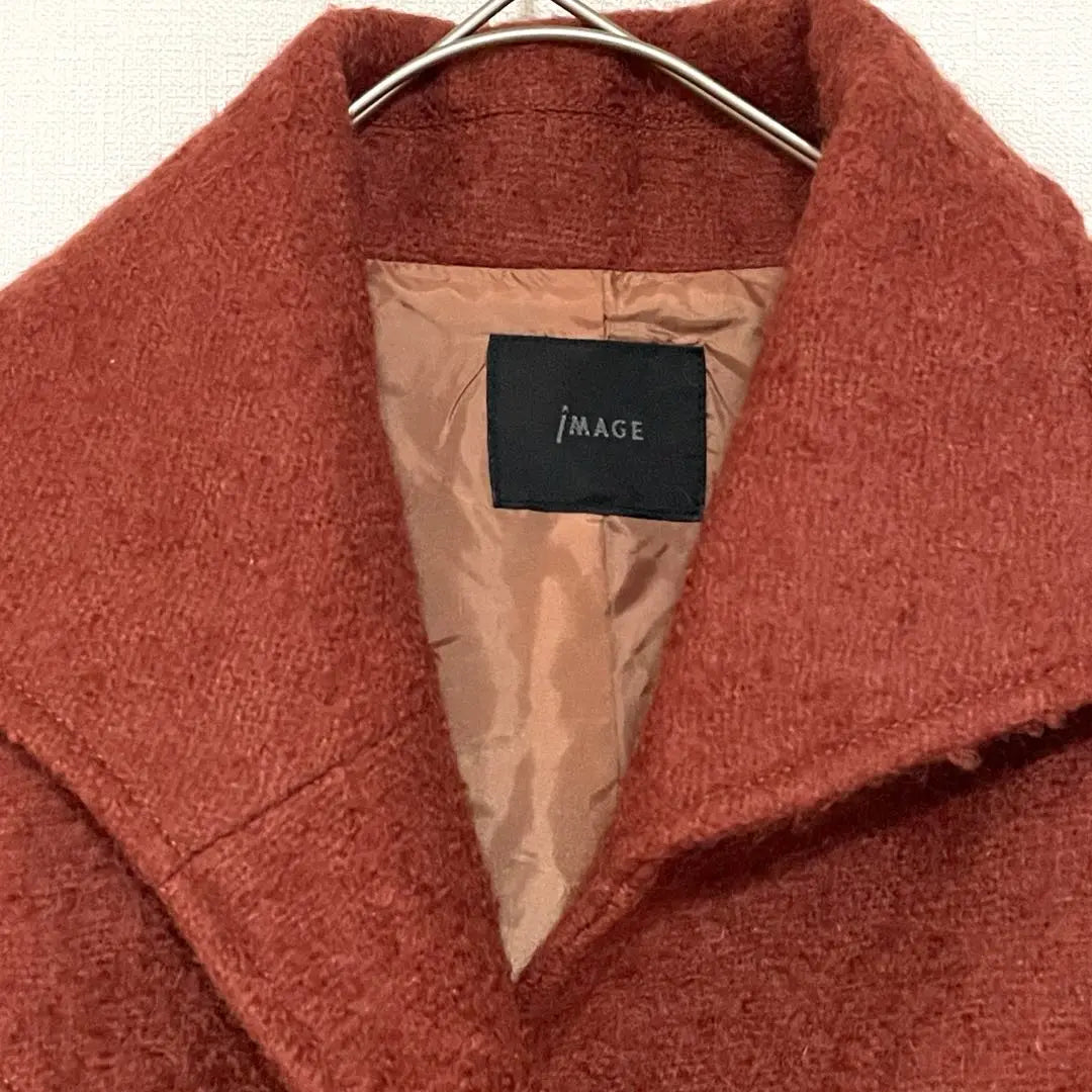 Image jacket outer red wool mixed size s