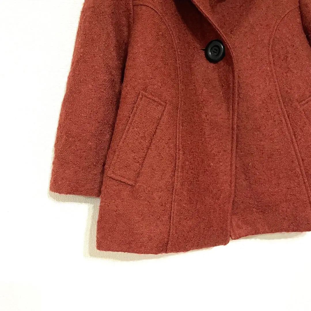 Image jacket outer red wool mixed size s