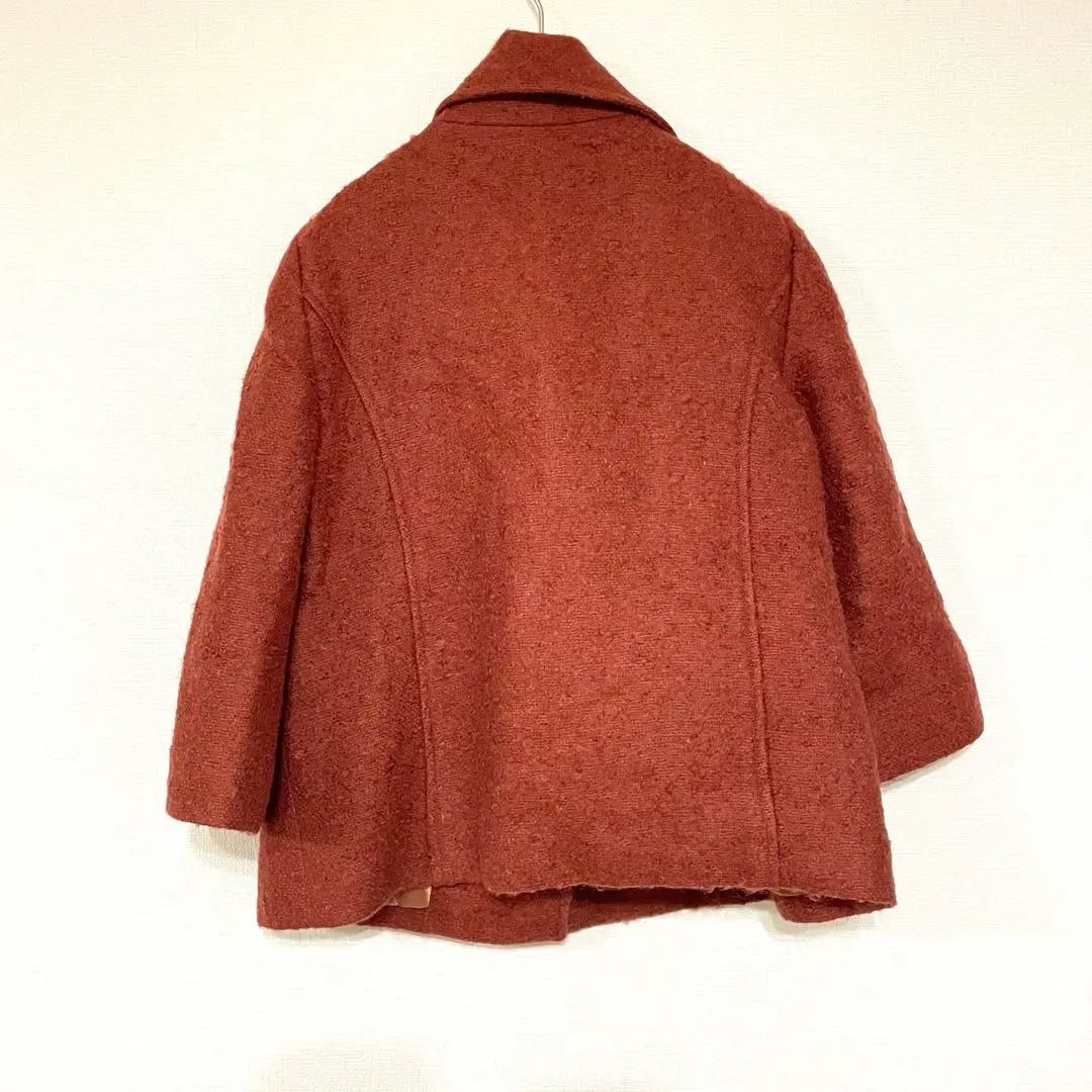 Image jacket outer red wool mixed size s