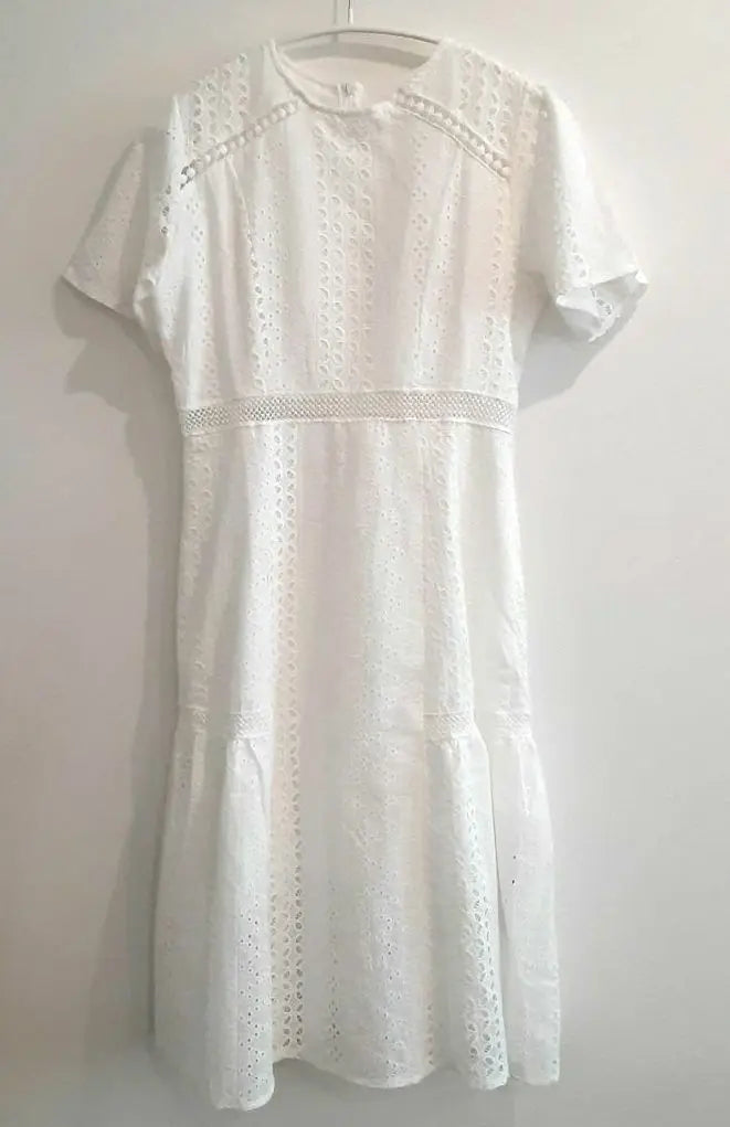 ○ New unused item ○ ECRIRE White Cotton Lace One Piece F | ○新品未使用品○ ECRIRE ホワイト コットンレースワンピース F