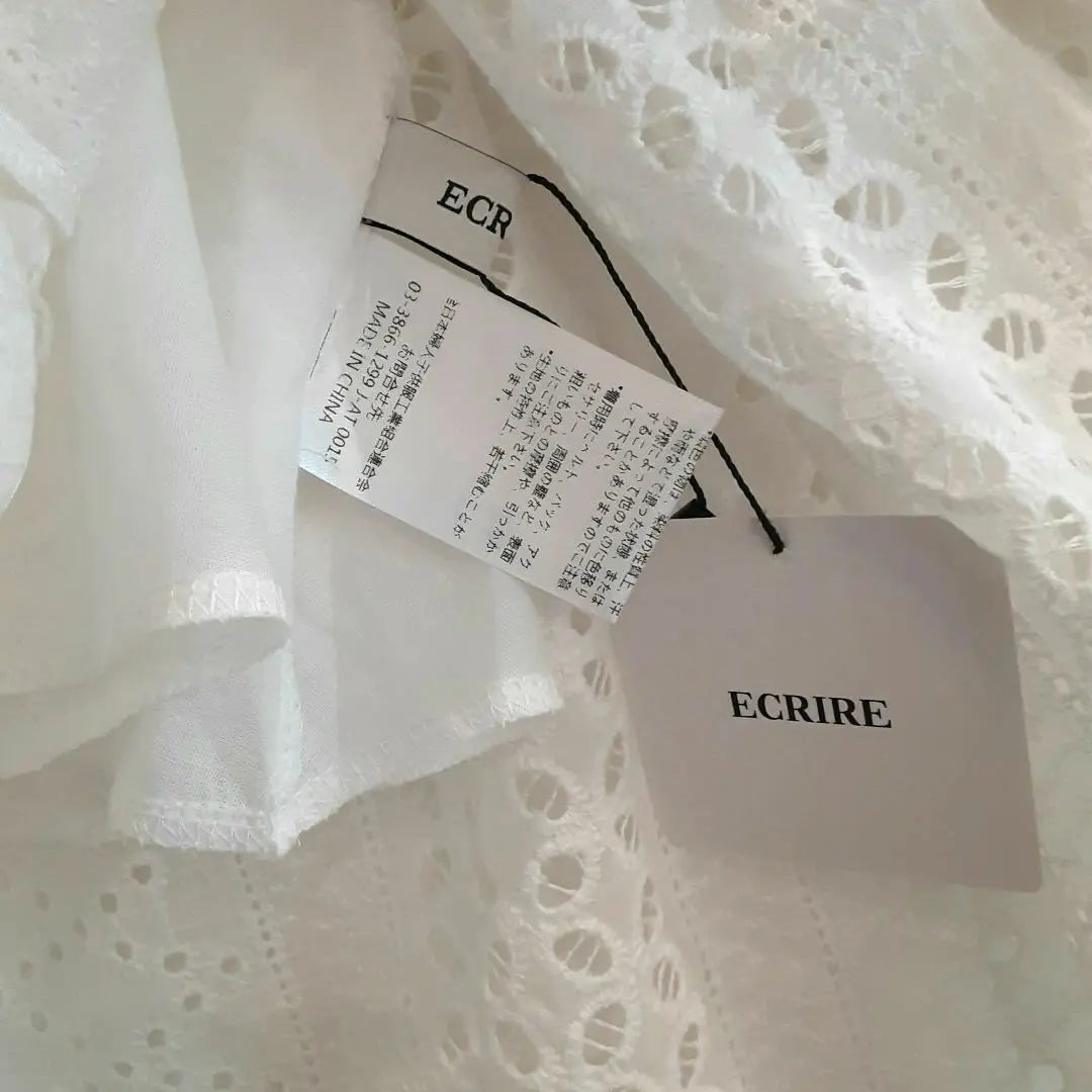 ○ New unused item ○ ECRIRE White Cotton Lace One Piece F | ○新品未使用品○ ECRIRE ホワイト コットンレースワンピース F