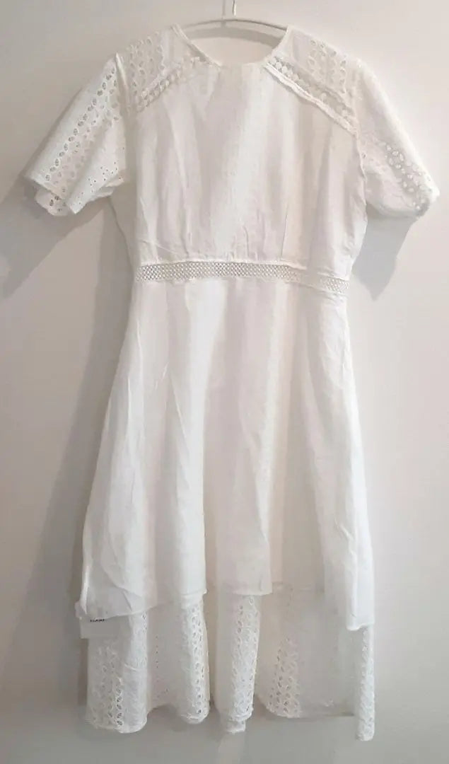 ○ New unused item ○ ECRIRE White Cotton Lace One Piece F | ○新品未使用品○ ECRIRE ホワイト コットンレースワンピース F