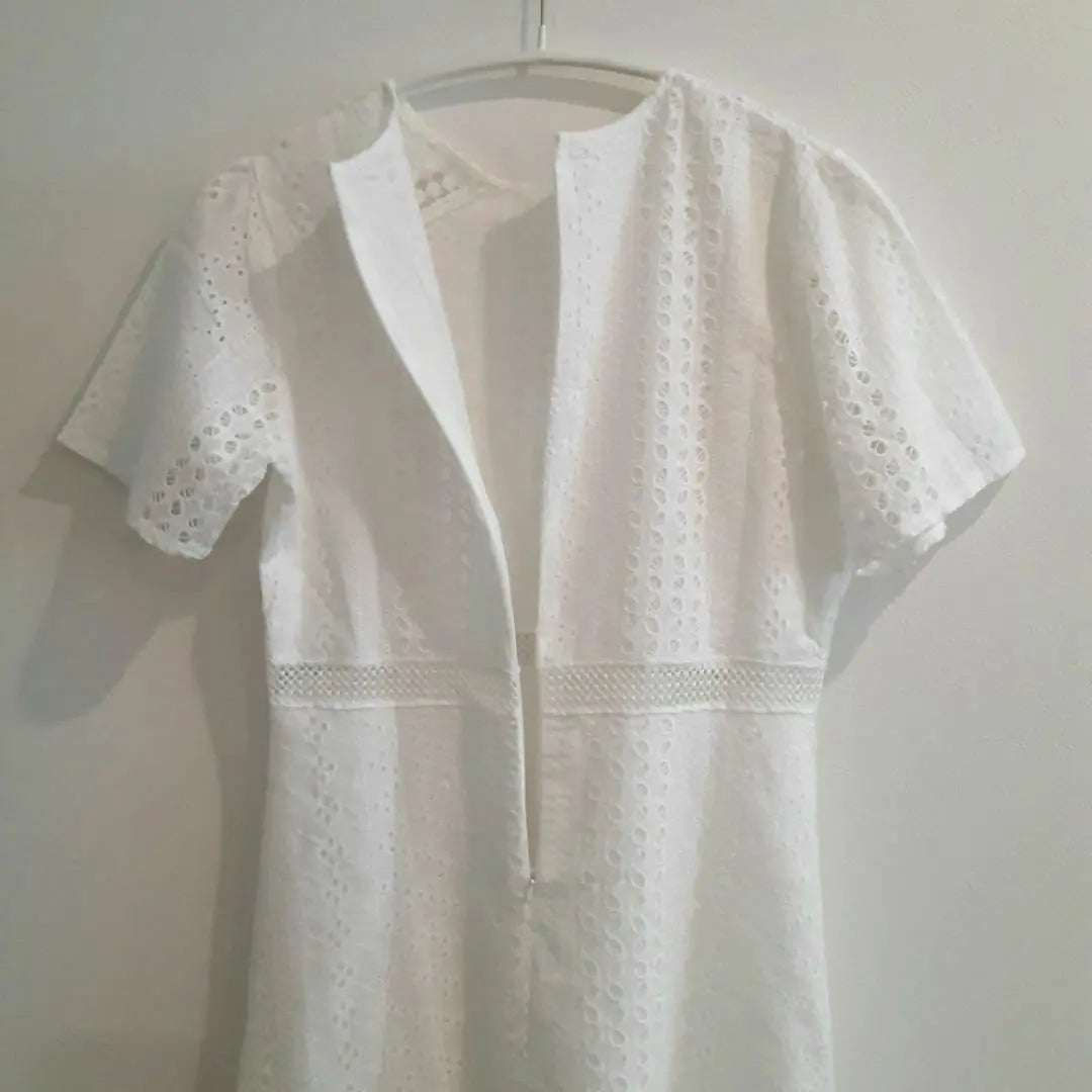 ○ New unused item ○ ECRIRE White Cotton Lace One Piece F | ○新品未使用品○ ECRIRE ホワイト コットンレースワンピース F