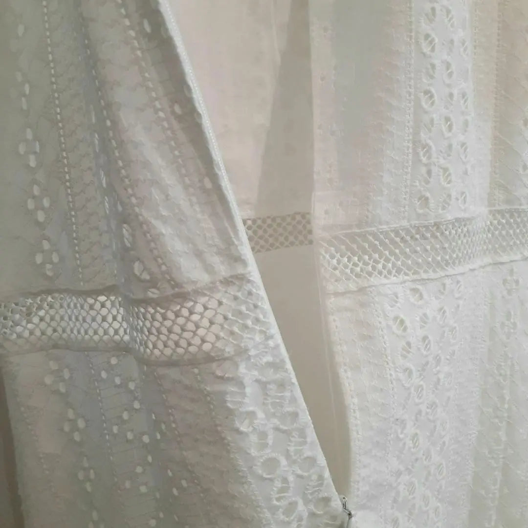 ○ New unused item ○ ECRIRE White Cotton Lace One Piece F | ○新品未使用品○ ECRIRE ホワイト コットンレースワンピース F