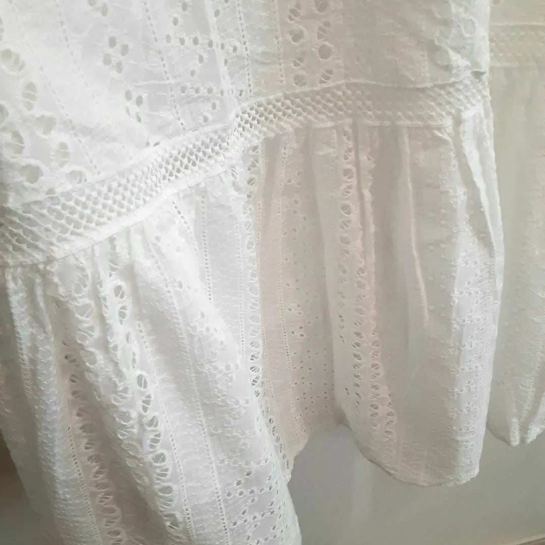 ○ New unused item ○ ECRIRE White Cotton Lace One Piece F | ○新品未使用品○ ECRIRE ホワイト コットンレースワンピース F