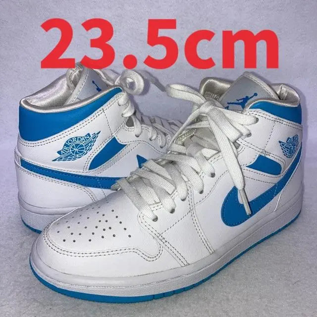 Air Jordan 1 MID White Light Blue UNC size 6.5 23.5cm