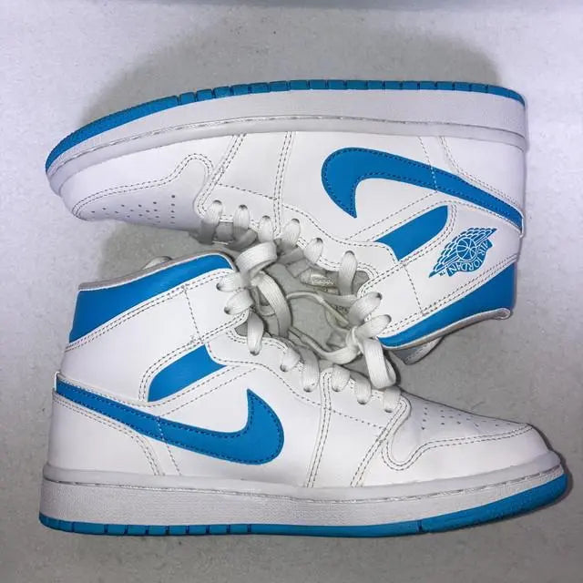 Air Jordan 1 MID White Light Blue UNC size 6.5 23.5cm