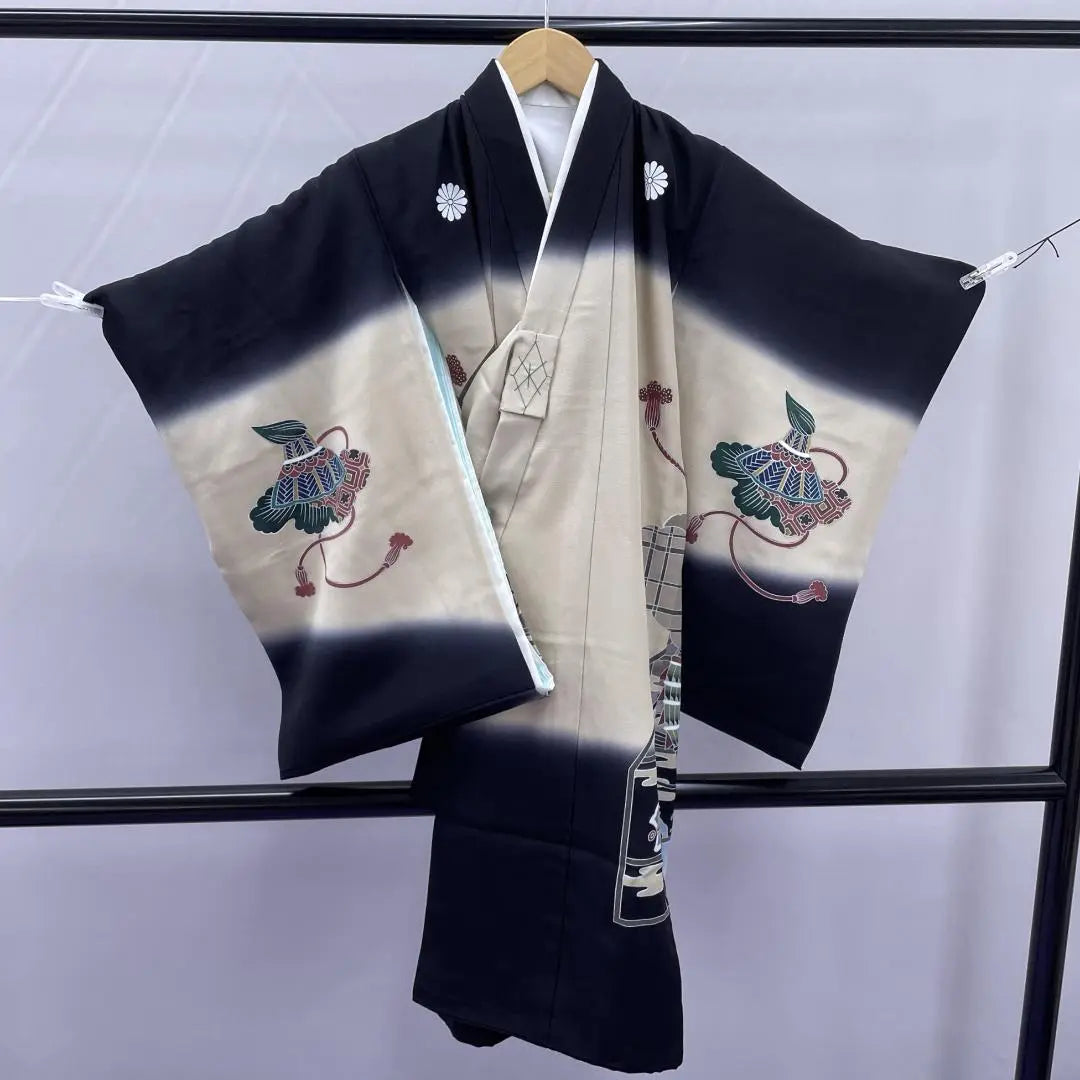 Y★2024★ Shichi-Go-San Boys Kimono Kakegi Boys Single Body Black Undergarment Included