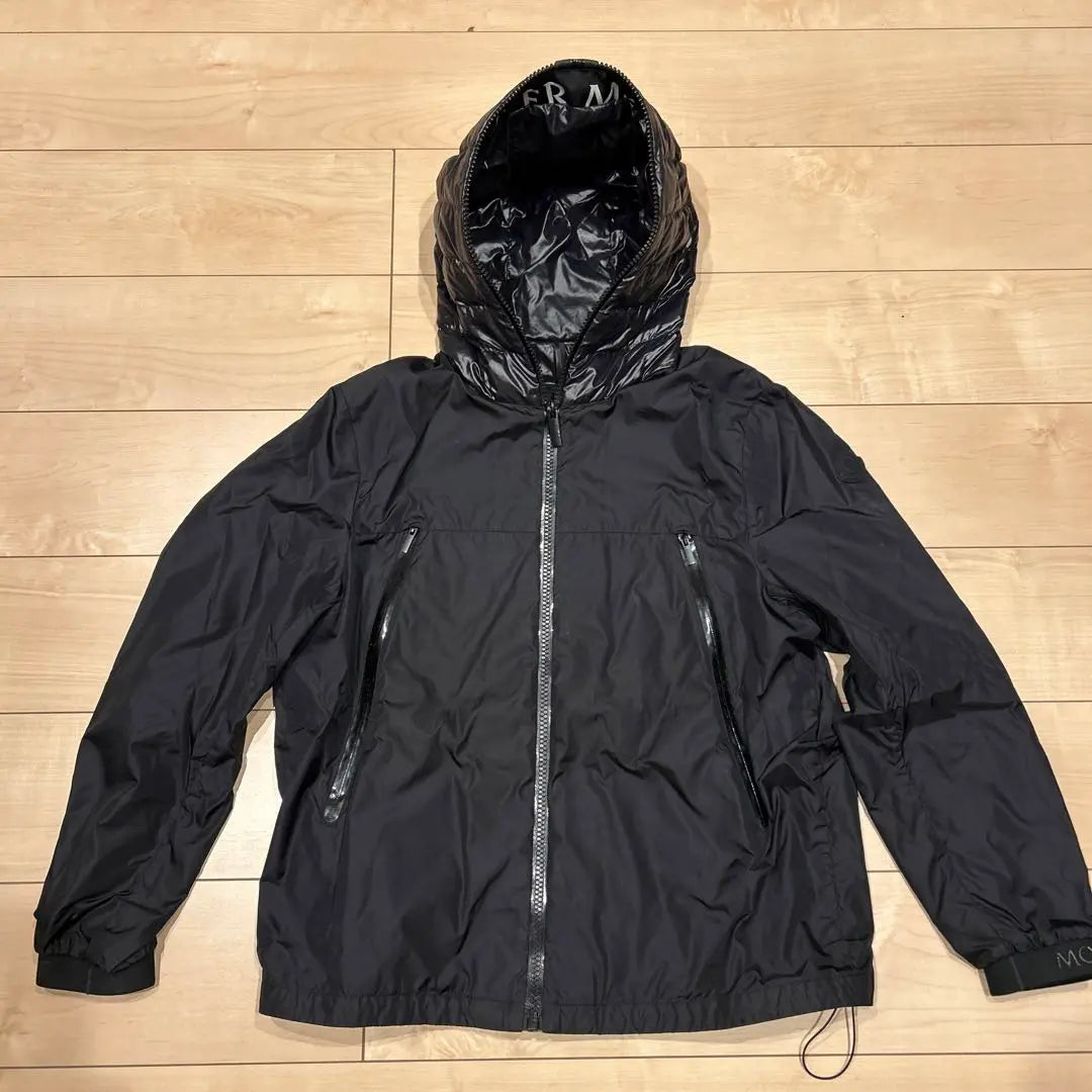 Moncler Bassias Down Nylon Jacket Logo Embroidered Hood