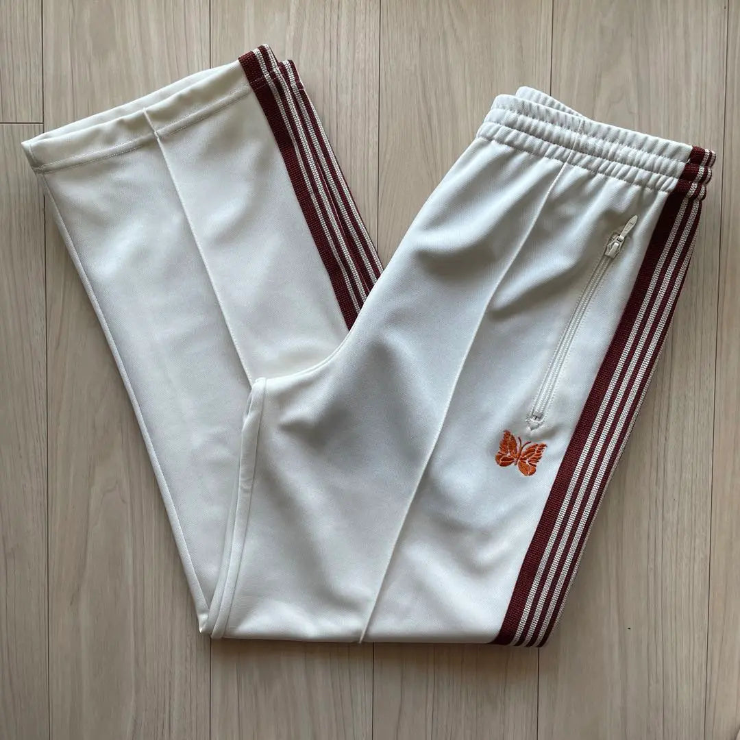 NEEDLES Track Pants Straight Beige Red