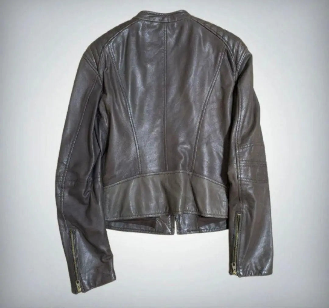 [HUGO BOSS] Hugo Boss Leather Rider's Jacket Brown 38