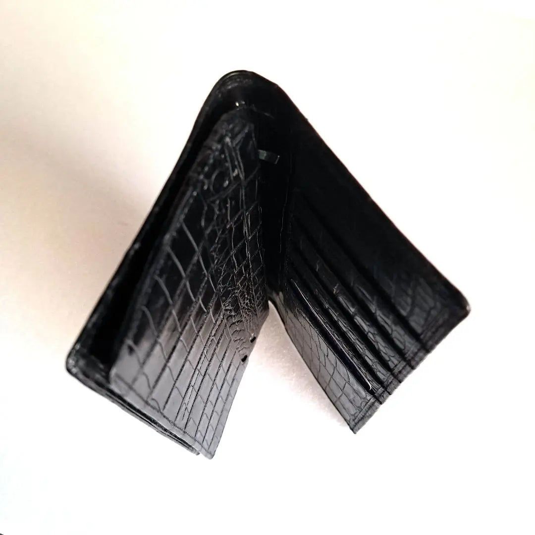 Musou Matte Crocodile Center-Cut Long Wallet Crocodile Black A