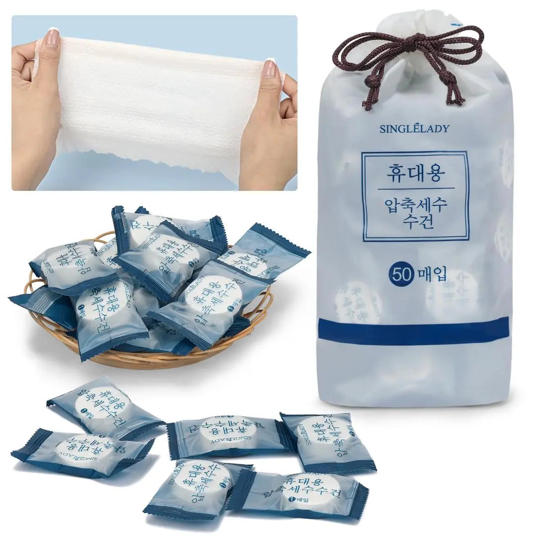 Compressed towel, Disposable, 50 pieces, Face towel, Face wash towel