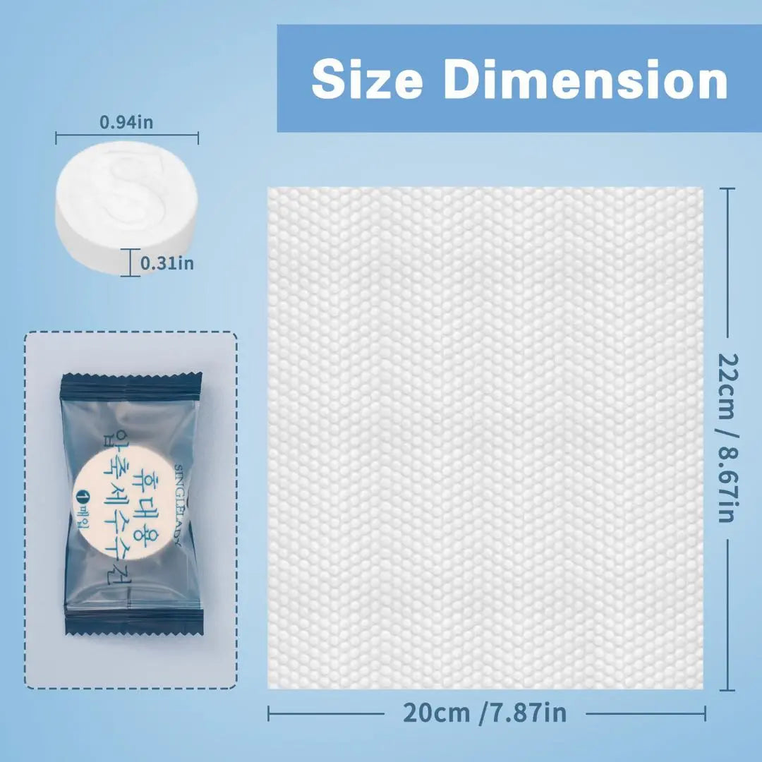 Compressed towel, Disposable, 50 pieces, Face towel, Face wash towel