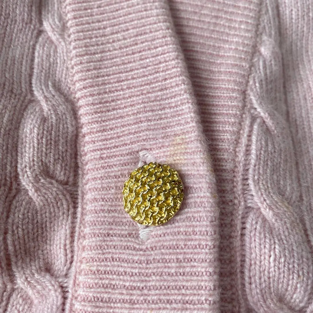 BALLANTYNE Pure Cashmere 100% Cardigan Gold button Pink M | BALLANTYNE ピュアカシミヤ100% カーディガン 金ボタン ピンク M