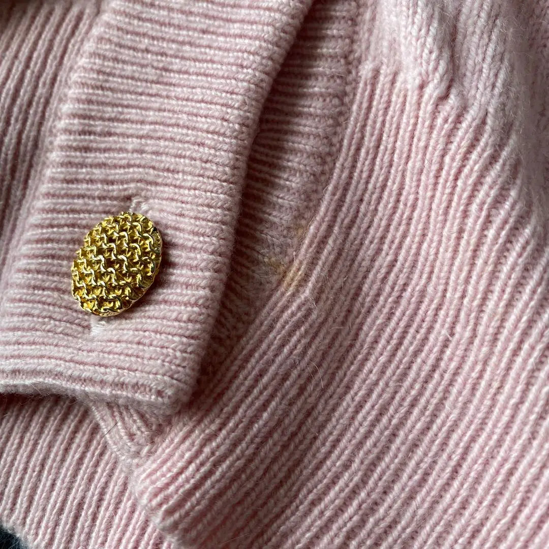 BALLANTYNE Pure Cashmere 100% Cardigan Gold button Pink M | BALLANTYNE ピュアカシミヤ100% カーディガン 金ボタン ピンク M