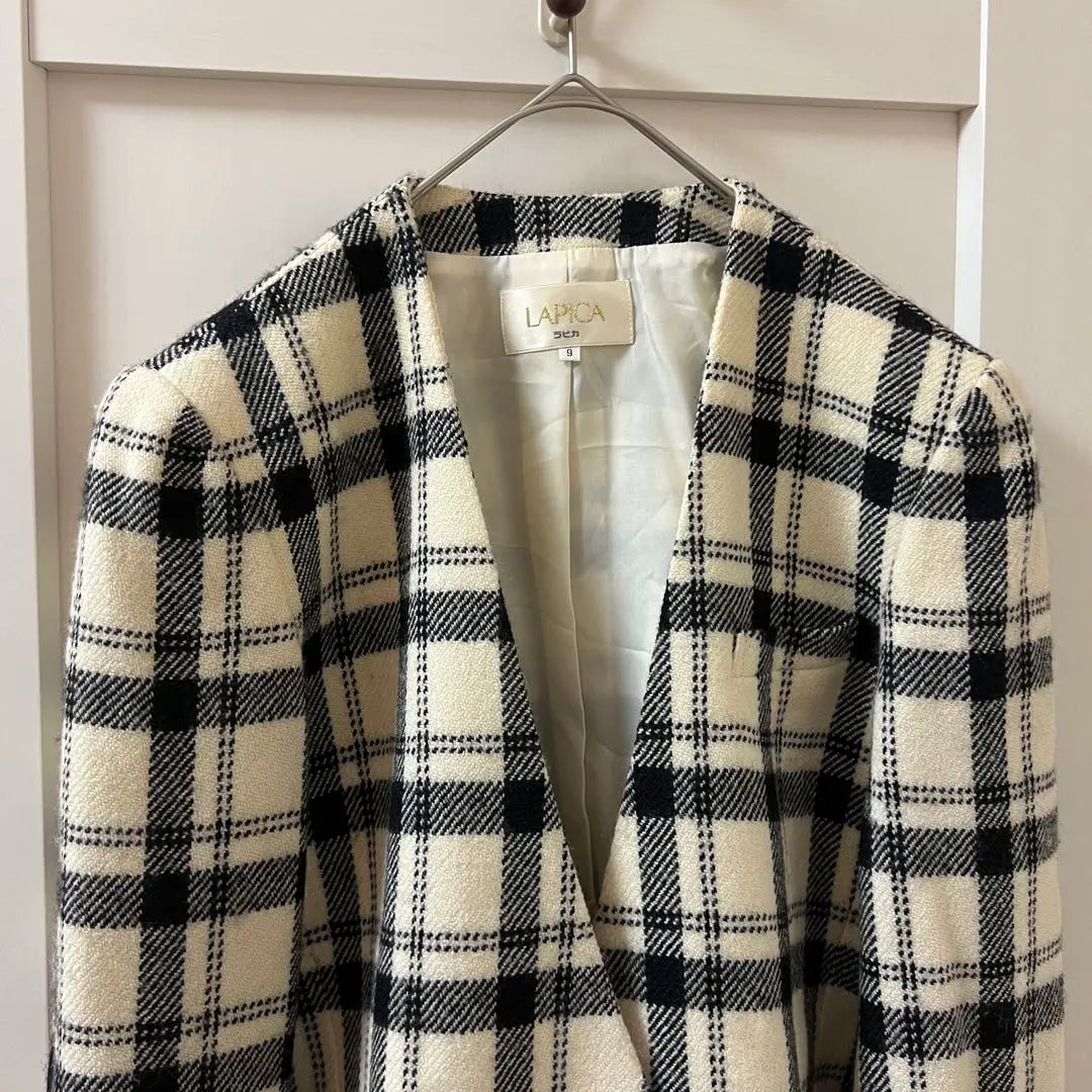 [LAPICA] LAPICA Check Pattern Tailored Jacket Size M, Beautiful Condition