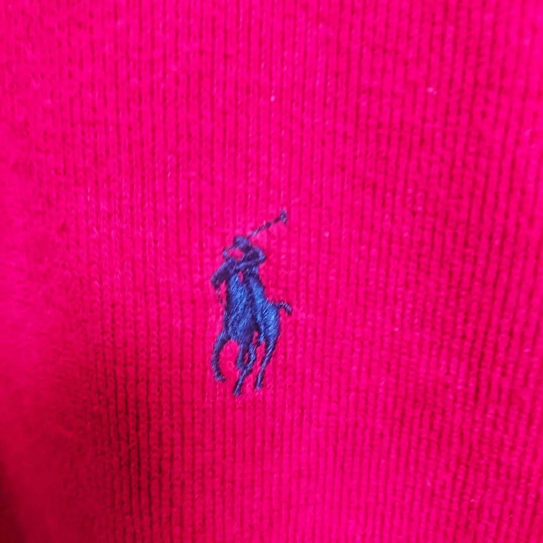 Suéter de algodón Polo Ralph Lauren con media cremallera, rojo, para hombre, talla XL