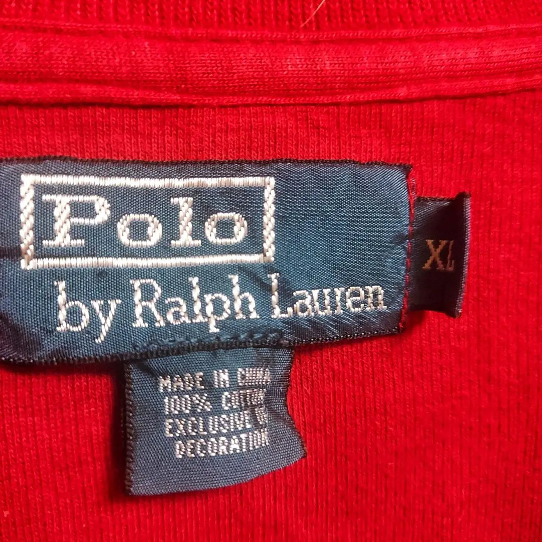 Suéter de algodón Polo Ralph Lauren con media cremallera, rojo, para hombre, talla XL