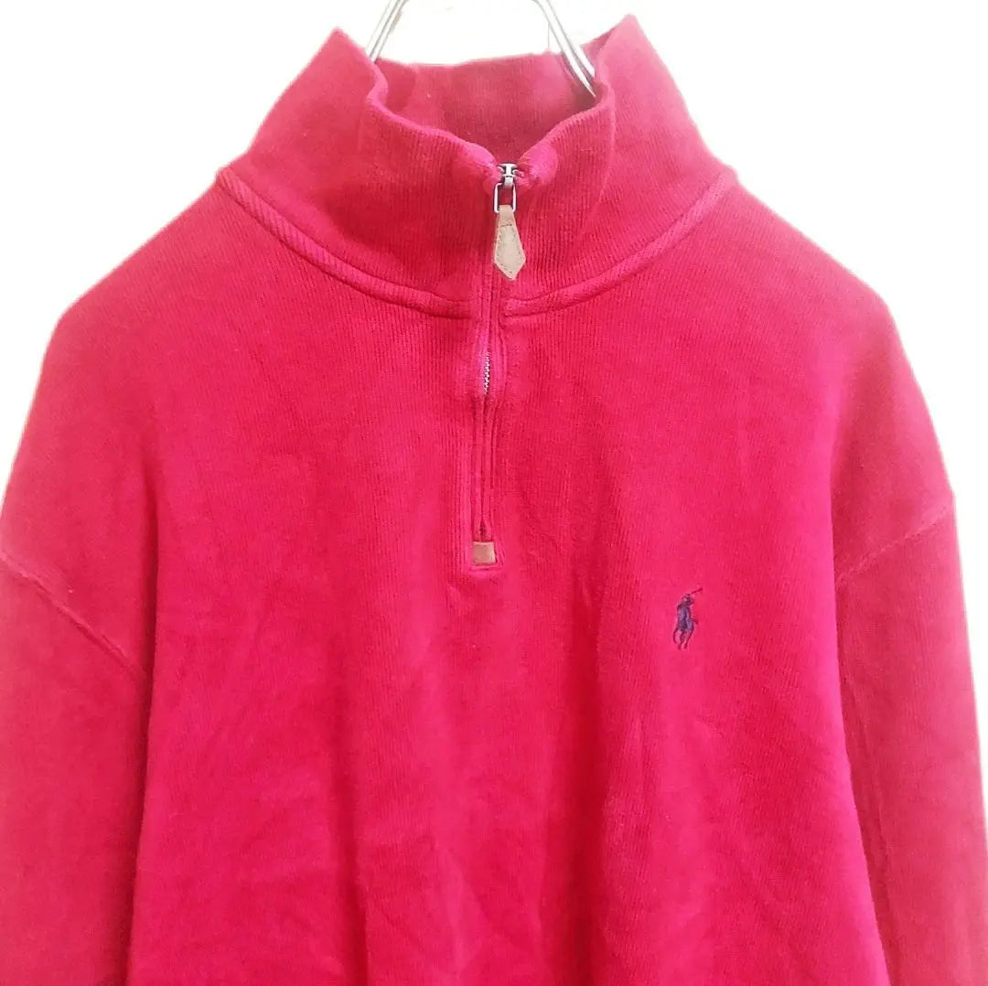 Suéter de algodón Polo Ralph Lauren con media cremallera, rojo, para hombre, talla XL