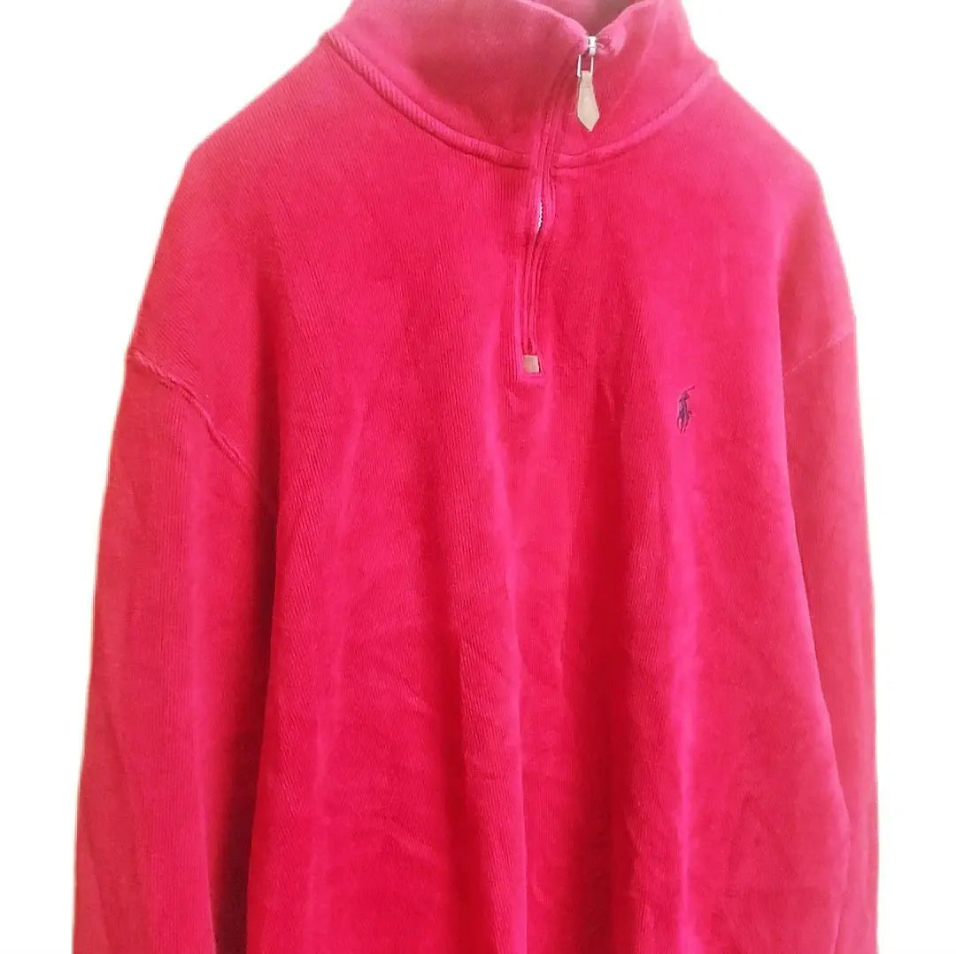 Suéter de algodón Polo Ralph Lauren con media cremallera, rojo, para hombre, talla XL