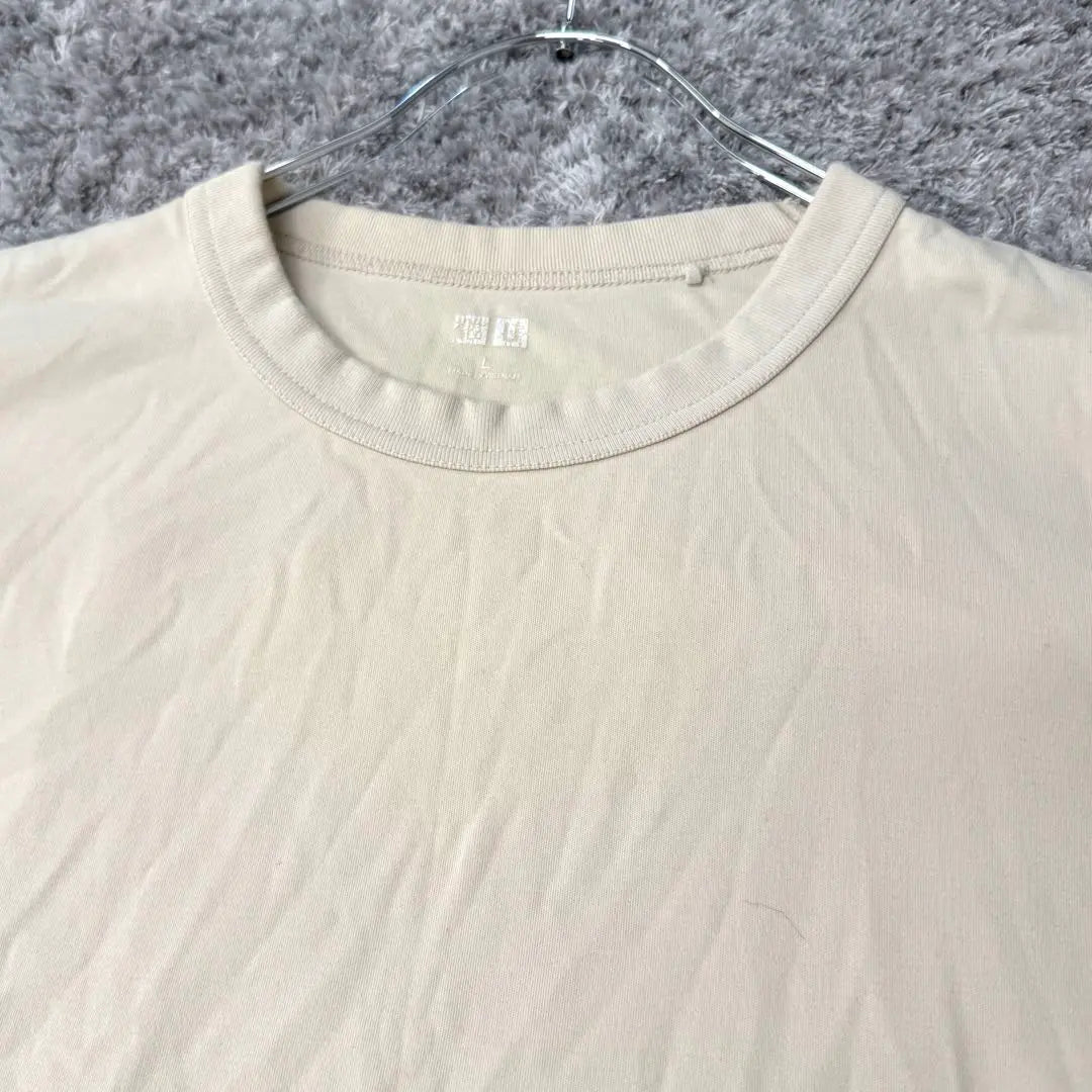 Camiseta tipo túnica de manga corta color beige de Uniqlo [L] de gran tamaño para uso diario