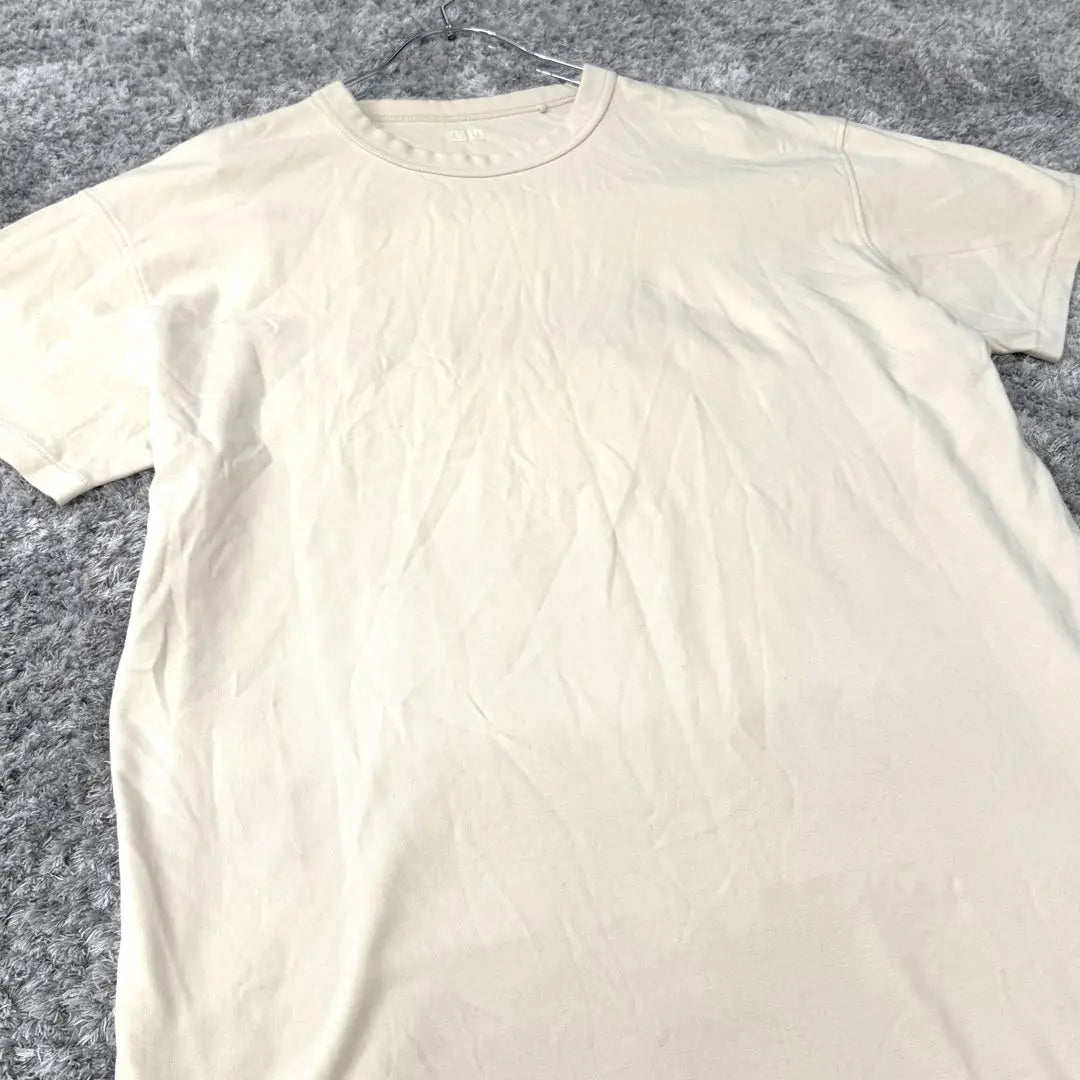 Uniqlo [L] Beige short-sleeved T-shirt tunic oversized everyday use