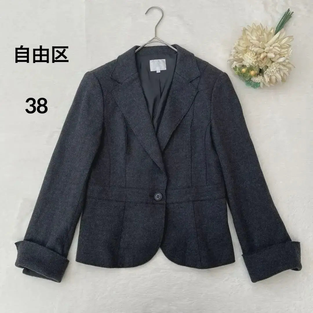 Jiyu Ward Tailored Jacket Dark Gray M Beautiful Silhouette Wool