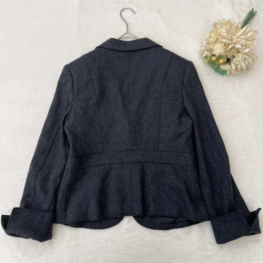 Jiyu Ward Tailored Jacket Dark Gray M Beautiful Silhouette Wool