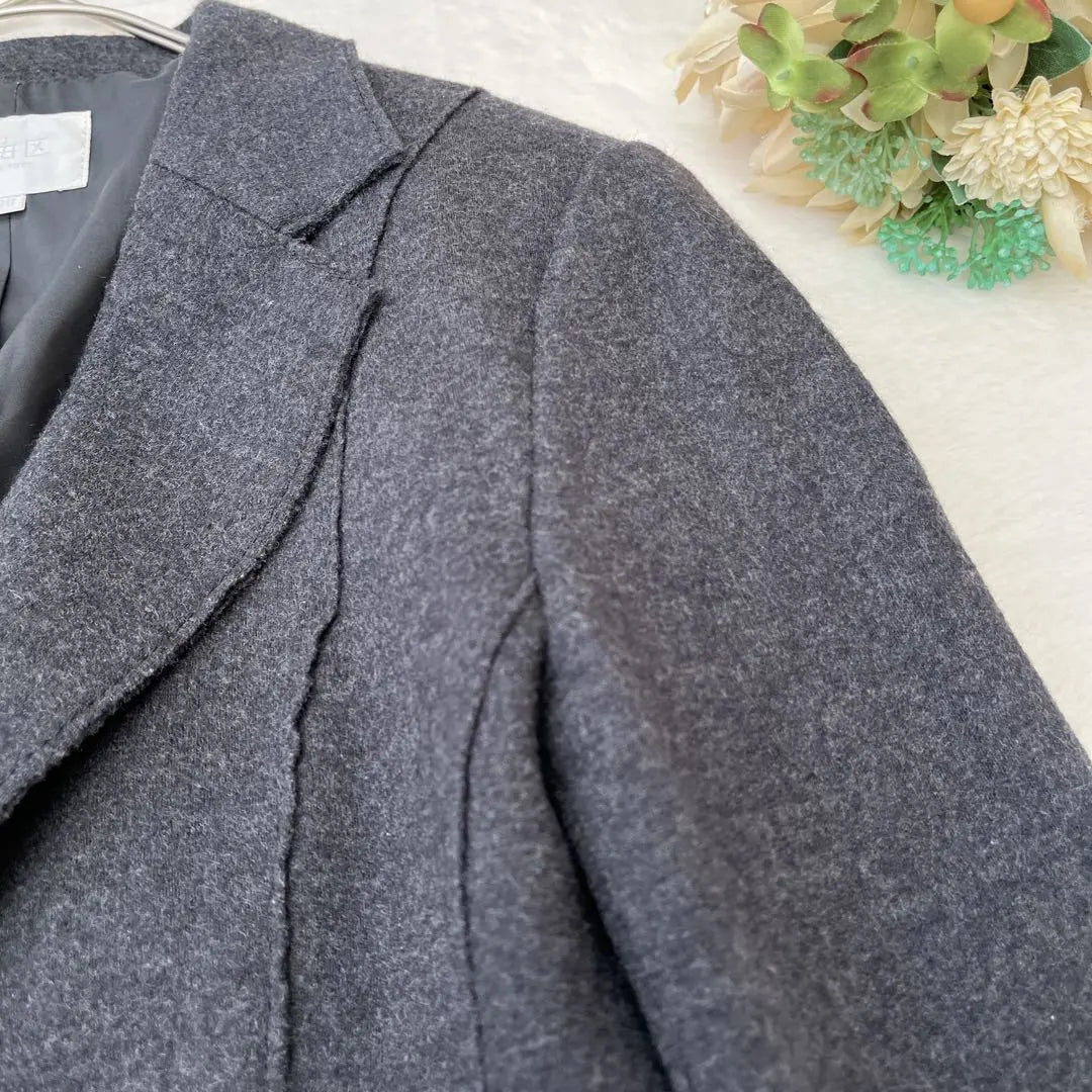 Jiyu Ward Tailored Jacket Dark Gray M Beautiful Silhouette Wool