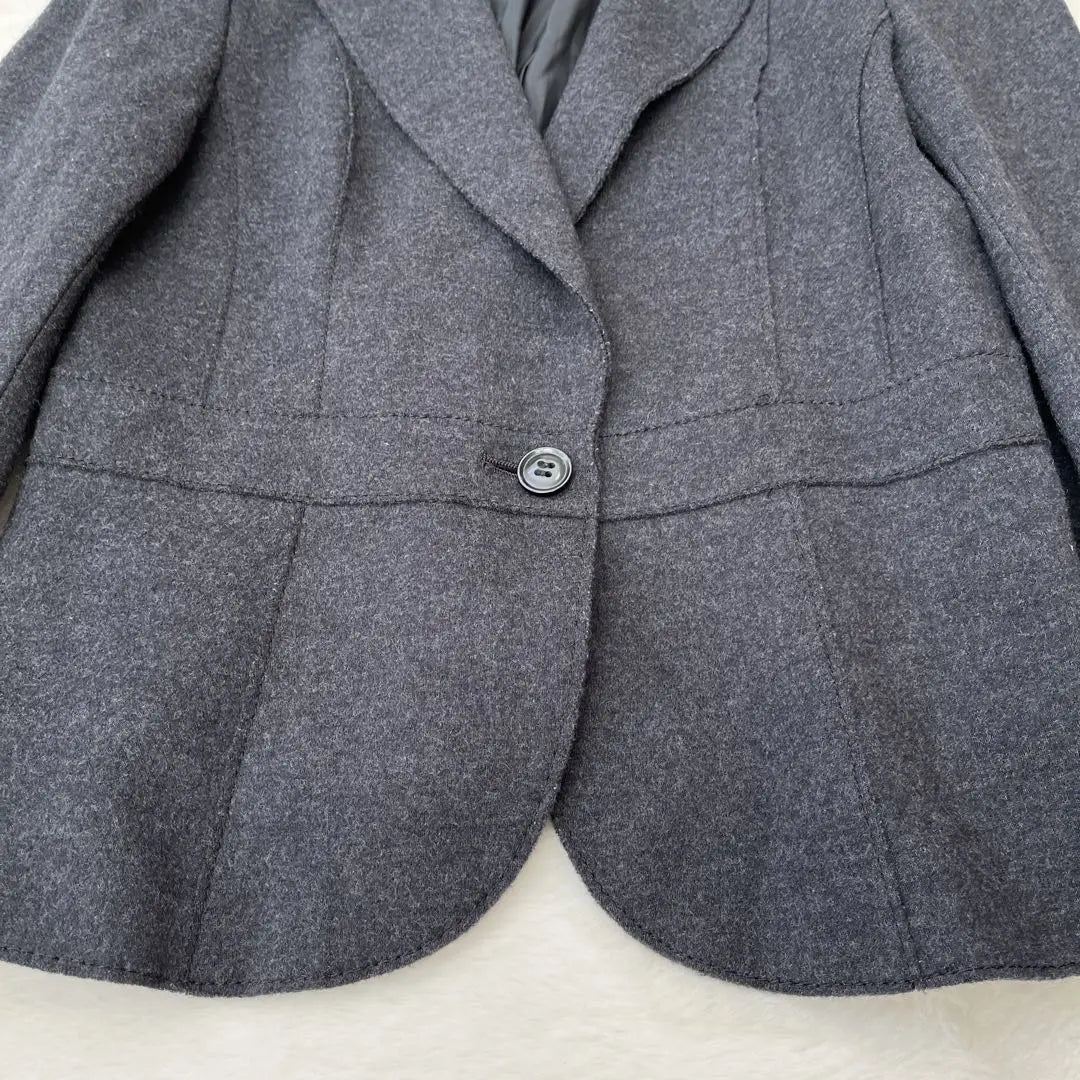 Jiyu Ward Tailored Jacket Dark Gray M Beautiful Silhouette Wool