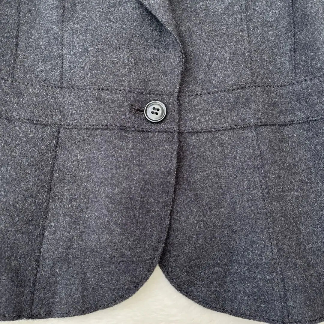 Jiyu Ward Tailored Jacket Dark Gray M Beautiful Silhouette Wool