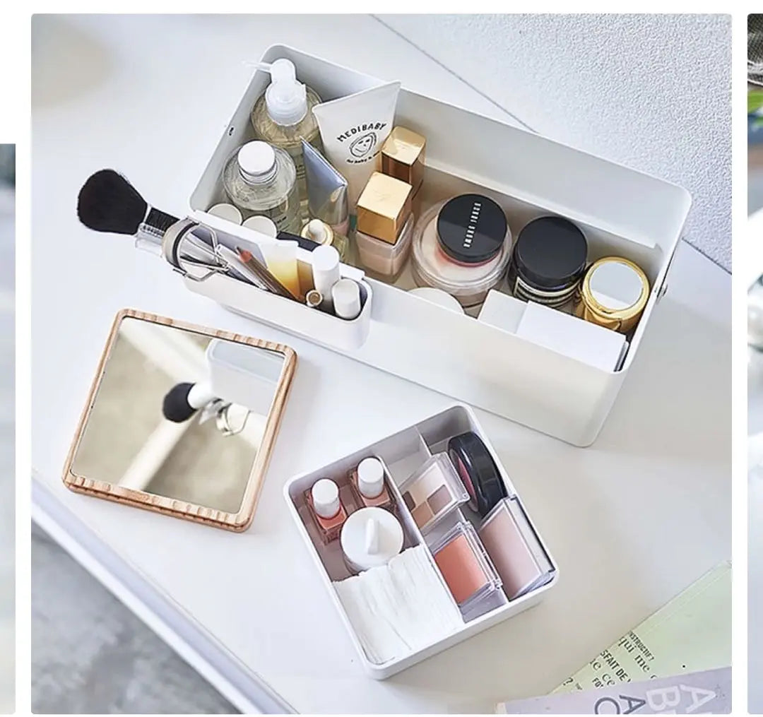 tower Yamazaki Jitsugyo Makeup Box with Mirror Cosmetic Box Vanity