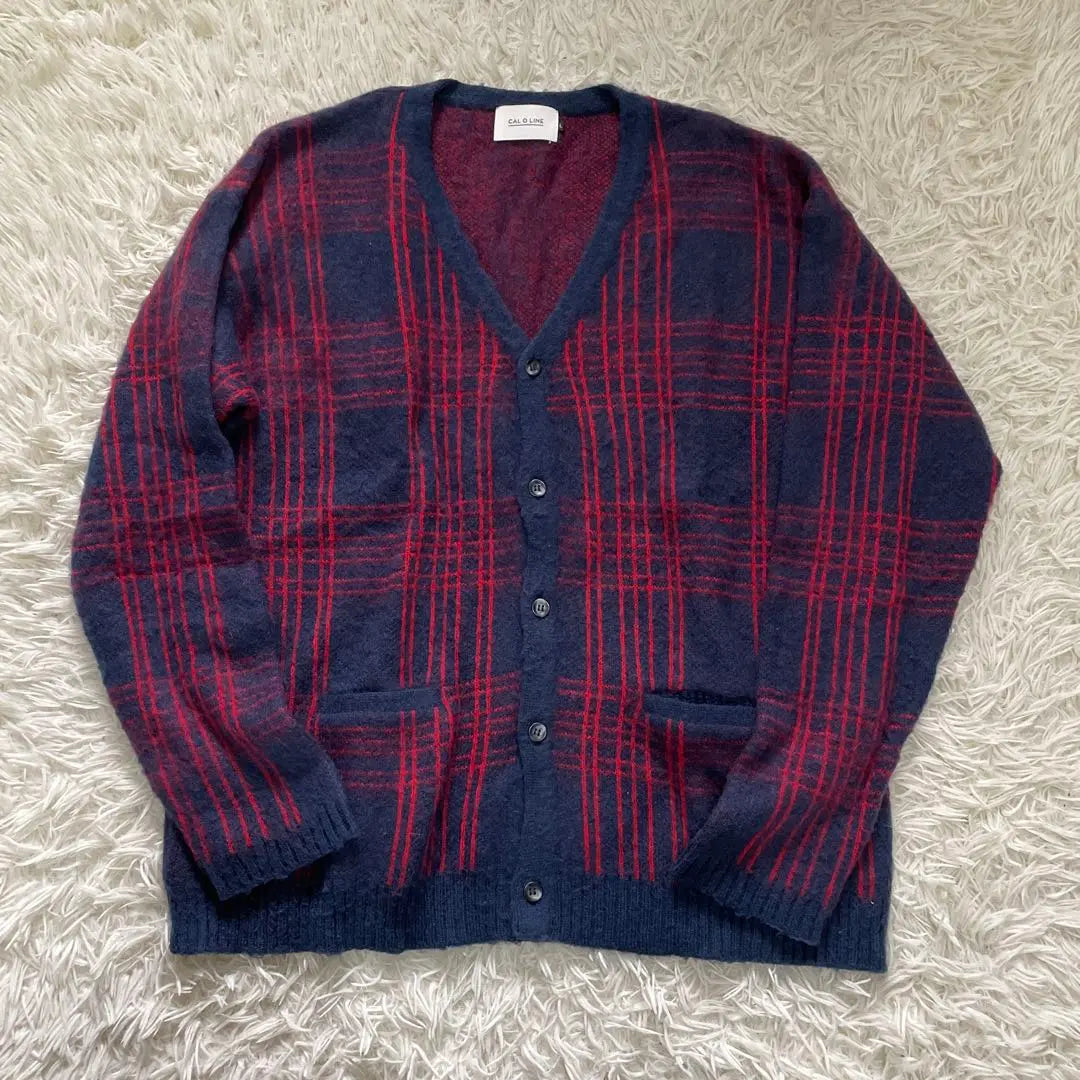 In good condition! CAL O LINE Check Mohair Cardigan