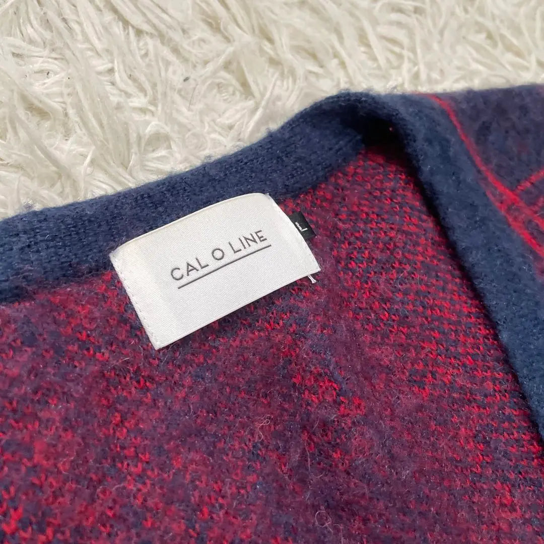 In good condition! CAL O LINE Check Mohair Cardigan