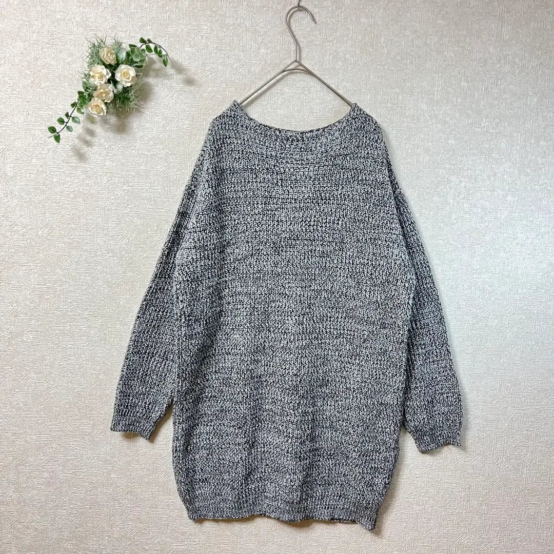 Chic Muse Knit Tunic M Beautiful Condition Loose Over -size Length | シックミューズ ニットチュニック M 美品 ゆったり オーバーサイズ 丈長め