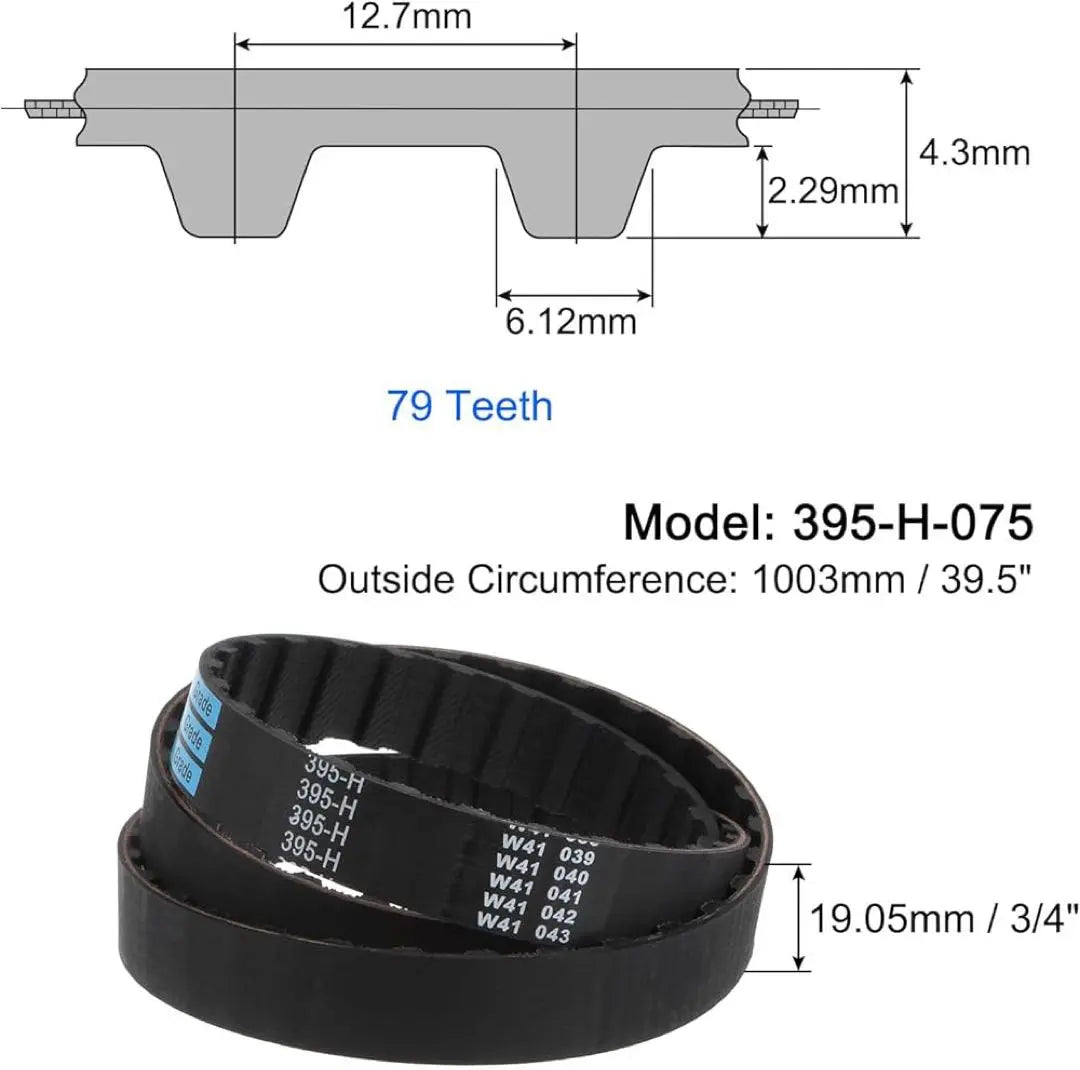 Timing belt 79 teeth rubber cog belt